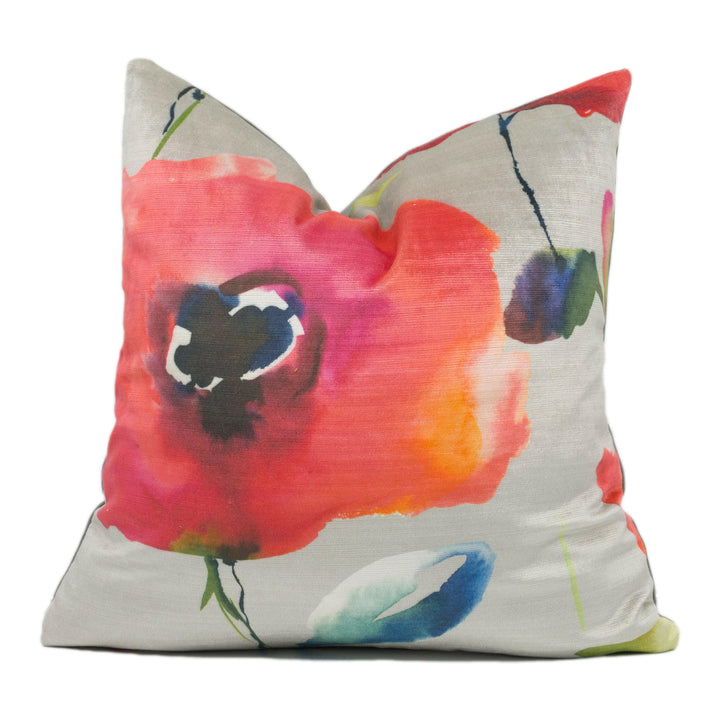Voyage - Nerissa Velvet - Grenadine - Chic Modern Floral Velvet Cushion Cover - Handmade Throw Pillow - Designer Home Décor.