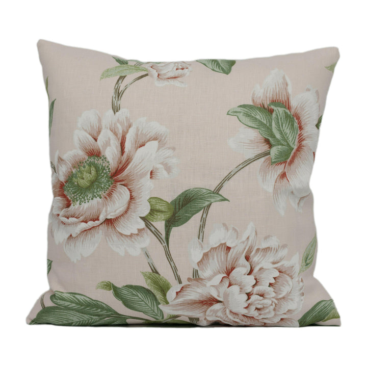 Colefax and Fowler - Giselle - Shell Pink - Spectacular Floral Botanical Designer Cushion Cover - Handmade Throw Pillow - Luxury Home Décor.