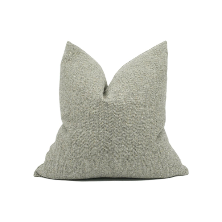 Abraham Moon - Deepdale - Gull Grey - 100% Wool Cushion Cover - Designer Plaid Pillow Cover - Handmade Custom Abraham Moon Pillow.