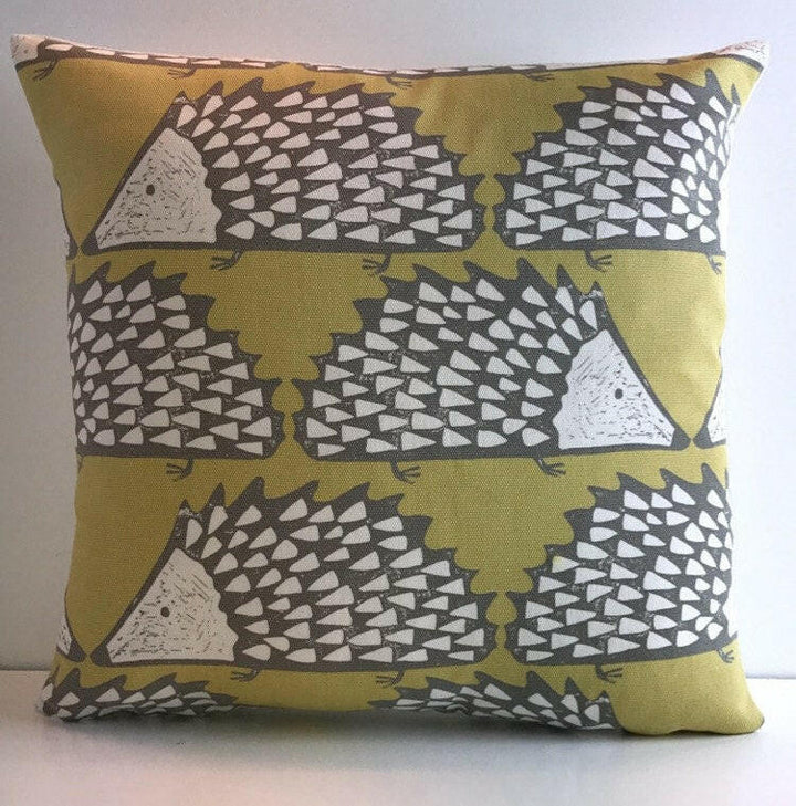 Scion - Spike - Kiwi or Honey - Cute Geometric Hedgehog Cushion Cover Handmade Throw Pillow Designer Home Decor.