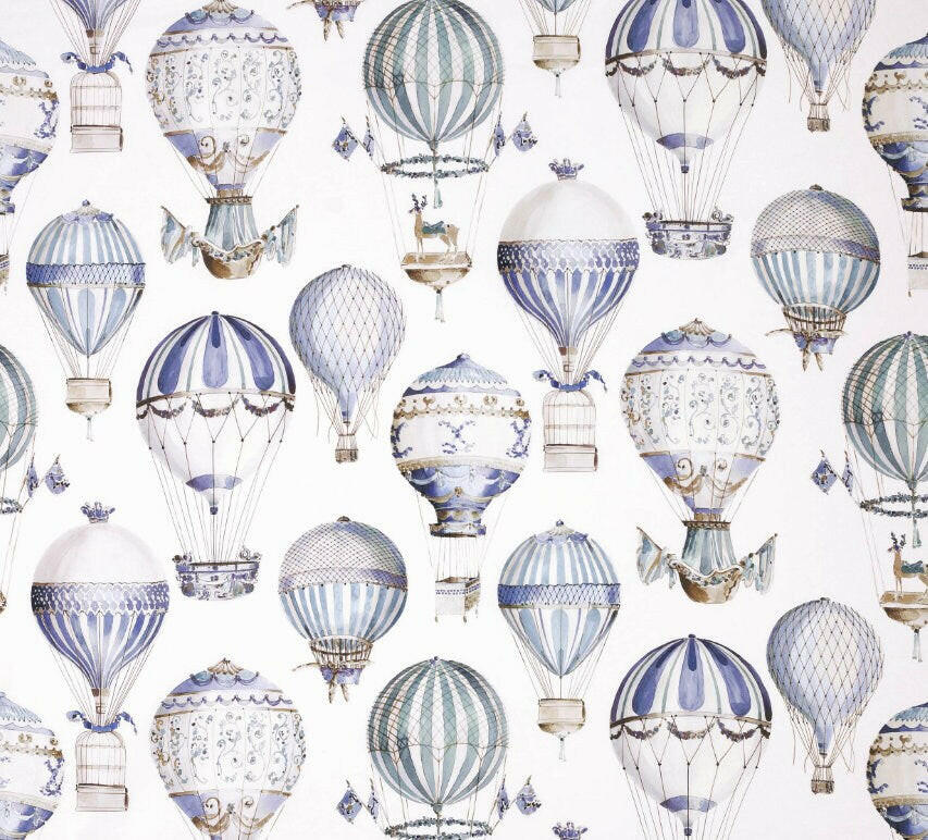 Manuel Canovas - L'Envol - Ciel - Whimsical Hot Air Balloon Designer Cushion Cover - Handmade Home Décor - Luxury Throw Pillow.
