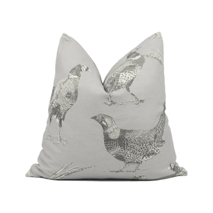 Voyage - Venatu - Antique - Artistic Pen Drawn Pheasant Cushion Cover - Handmade Throw Pillow Designer Country Home Décor.