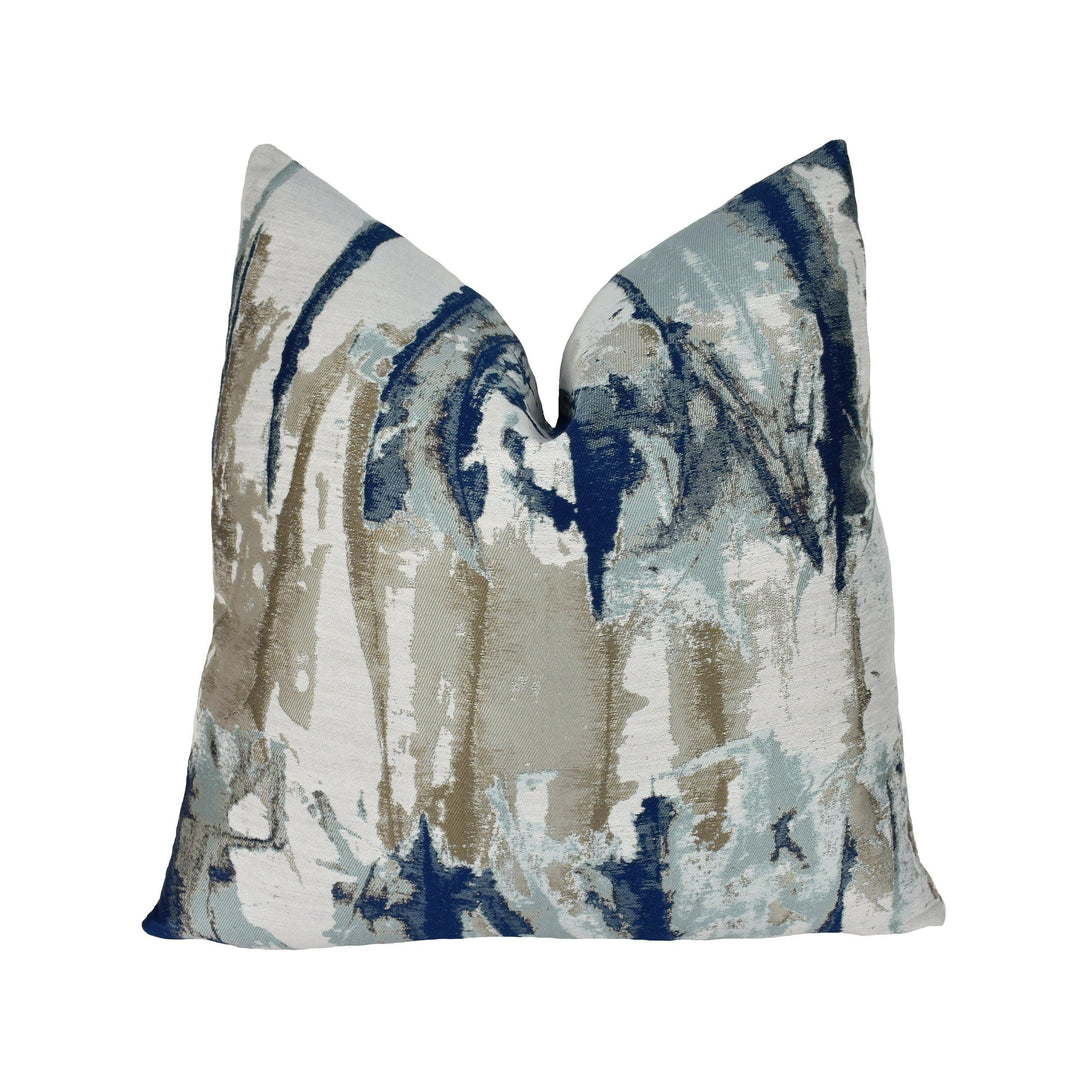 Harlequin - Takara - Indigo / Denim - Modern Shibori Weave Ink Splash Designer Cushion Cover - Luxury Throw Pillow - Handmade Home Decor.