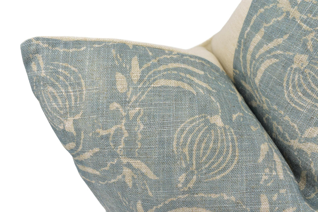 GP and J Baker - Pomegranate - Aqua - 18th Century Indian Delicate Floral Designer Cushion Cover - Luxury Throw Pillow - Handmade Home.