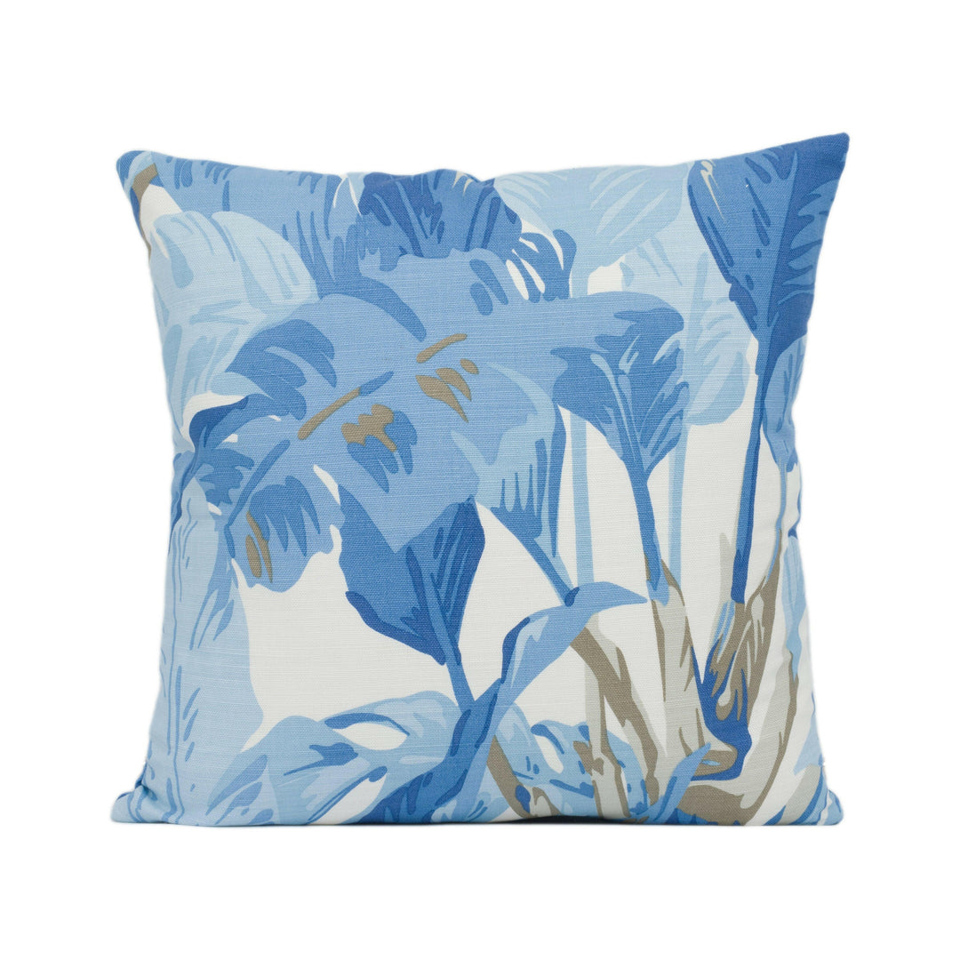 Thibaut - Travelers Palm - Spa Blue - Exotic Tropical Jungle Leaf Cushion Cover Handmade Throw Pillow Designer Home Décor.