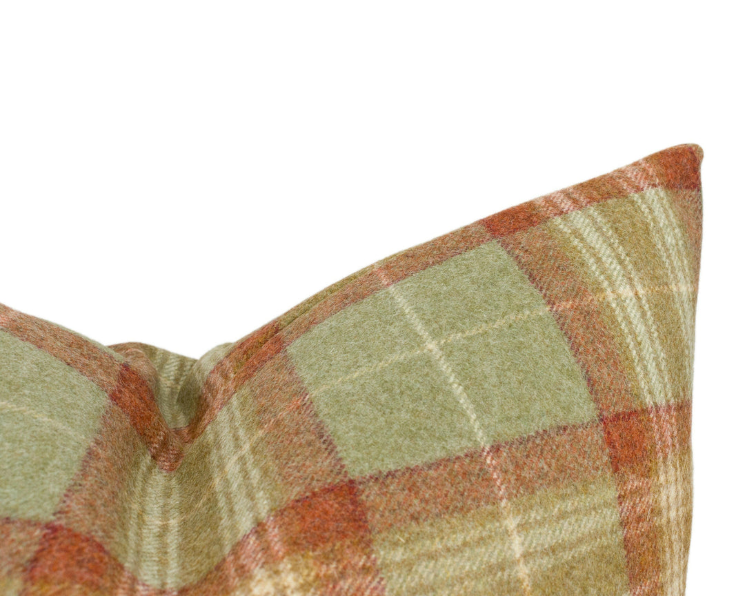 Abraham Moon - Threshfield - Agate - 100% Wool Cushion Cover - Designer Plaid Pillow Cover - Handmade Custom Abraham Moon Pillow.