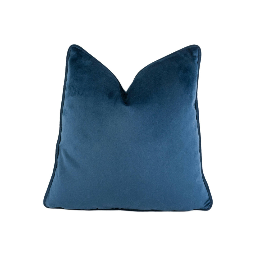 Stunning Plush Dark Blue Royal Velvet Cushion Cover - Handmade Throw Pillow - Designer Home Decor.