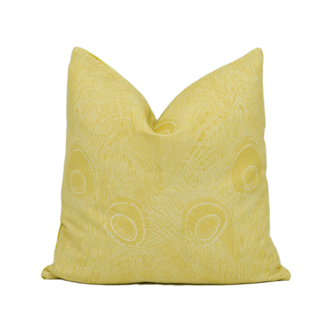 Liberty of London - Hebe - Lichen / Chartreuse - Striking Peacock Feather Cushion Cover Handmade Throw Pillow Designer Home Décor.