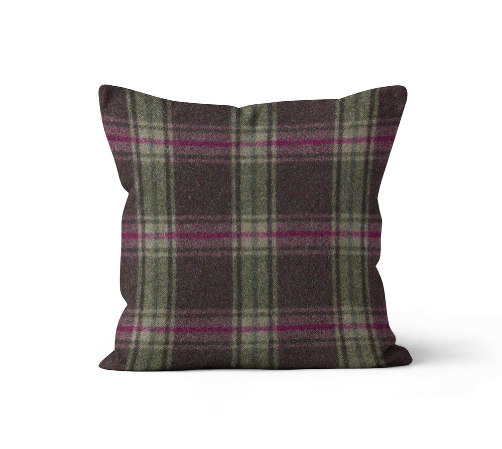 Abraham Moon - Arncliffe - Mystic Topaz -  100% Wool Cushion Cover - Designer Plaid Pillow Cover - Handmade Custom Abraham Moon Pillow.