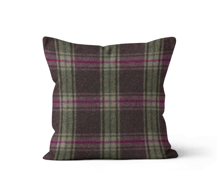 Abraham Moon - Arncliffe - Mystic Topaz -  100% Wool Cushion Cover - Designer Plaid Pillow Cover - Handmade Custom Abraham Moon Pillow.