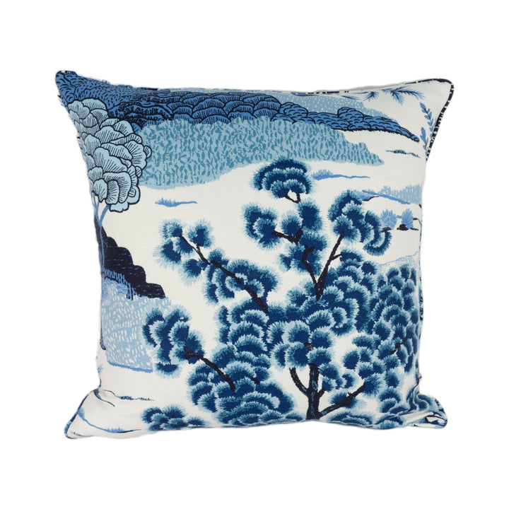 Thibaut - Daintree - Blue On White - Exotic Australian Japanese Coastal Inspired Designer Cushion Cover - Luxury Throw Pillow - Handmade Hom.