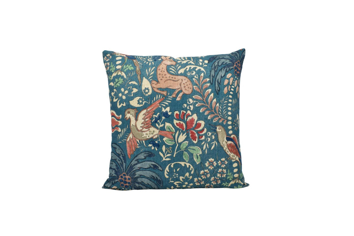 Mulberry Home - Fantasia - Teal - Enchantingly Rich Nostalgic Forest Creatures Designer Cushion Cover - Luxury Throw Pillow Handmade Home.