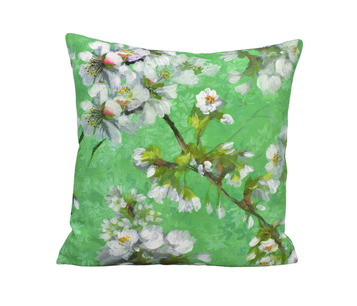 Designers Guild - Fleur D'assam - Emerald - Painterly Tree Blossom Cushion Cover - Green Floral Pillow Cover - Custom Spring Throw Pillow.