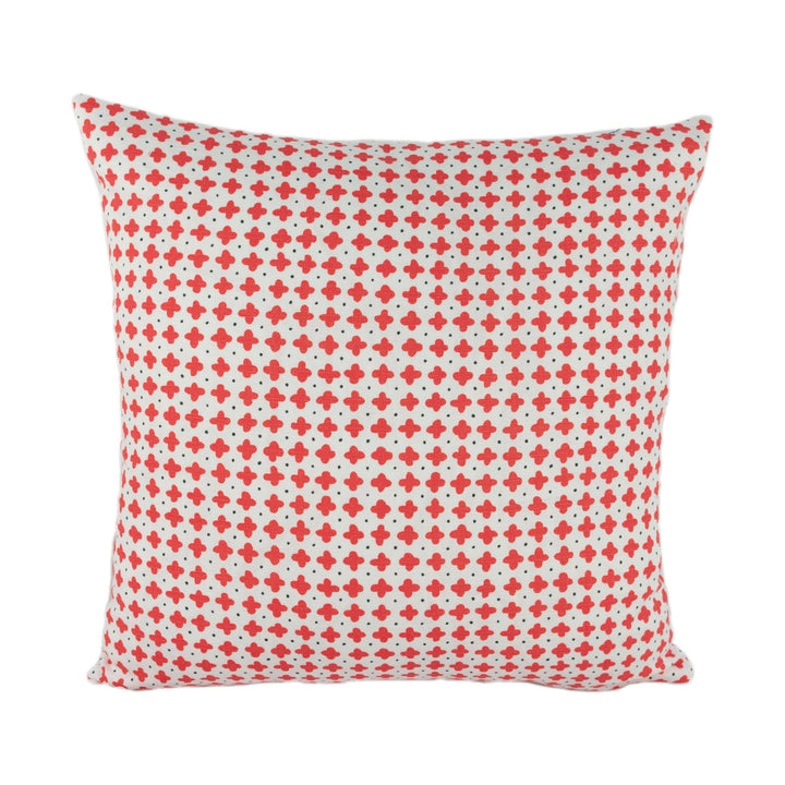 Vera Neumann for Schumacher - Polka - Red - Bold Cross & Petite Polka Dot Designer Cushion Cover - Handmade Throw Pillow - Luxury Home Decor.