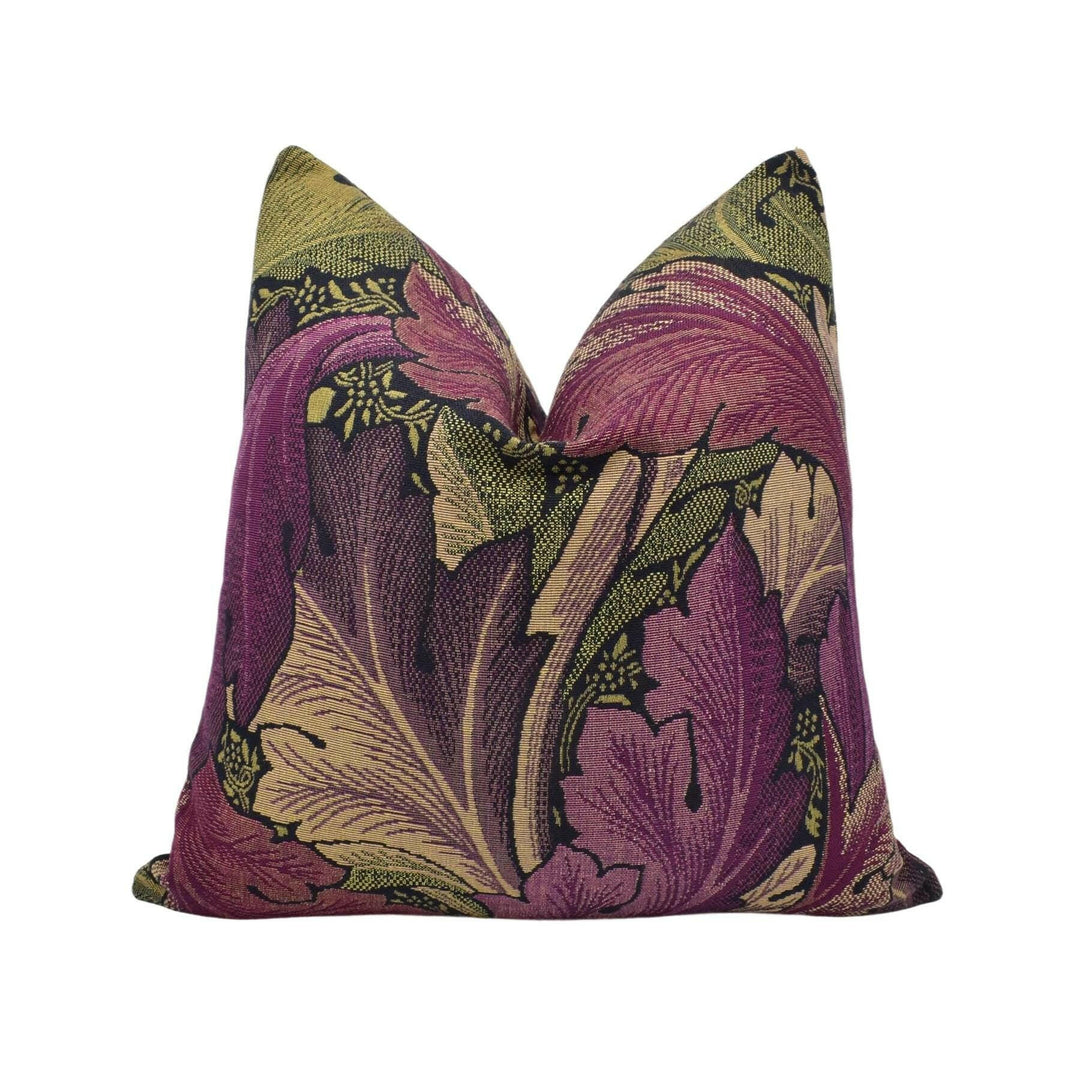 William Morris - Acanthus Tapestry - Grape / Heather - Complex Layered Foliage Thick Weave Designer Cushion Cover - Luxury Throw Pillow.