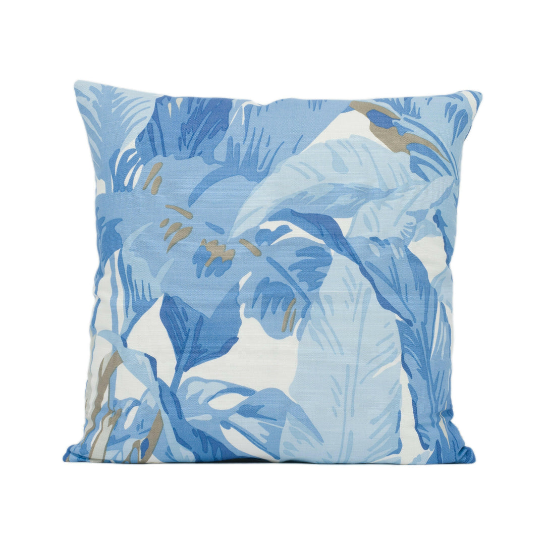 Thibaut - Travelers Palm - Spa Blue - Exotic Tropical Jungle Leaf Cushion Cover Handmade Throw Pillow Designer Home Décor.