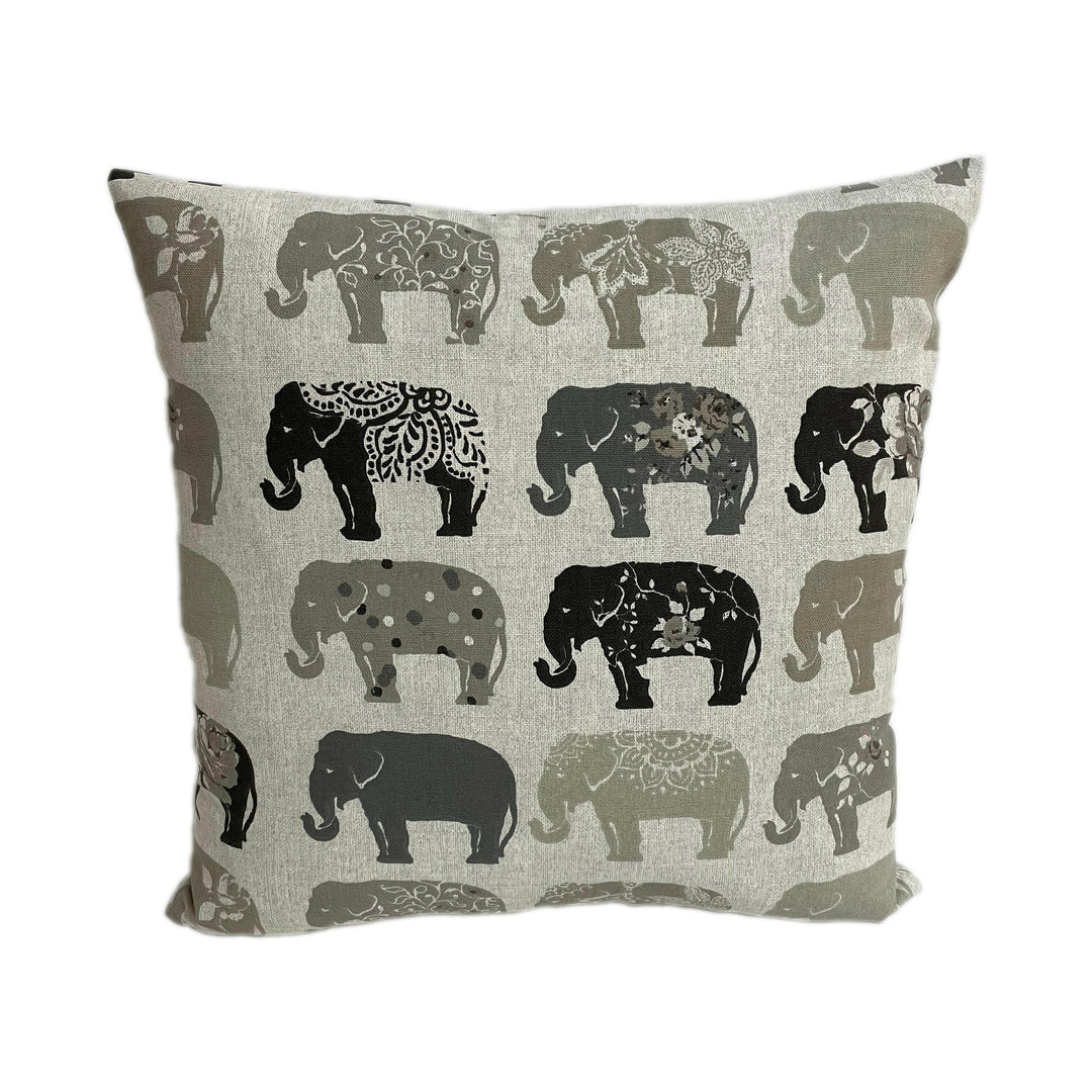 Clarke & Clarke x Studio G - Elephants - Natural - Cushion Cover Pillow Throw Stunning Interior Design Home Decor.