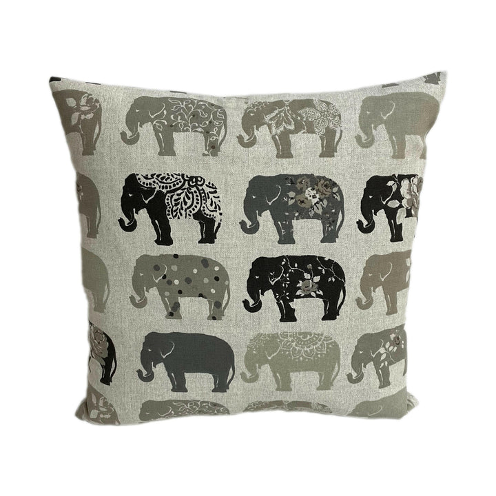 Clarke & Clarke x Studio G - Elephants - Natural - Cushion Cover Pillow Throw Stunning Interior Design Home Decor.