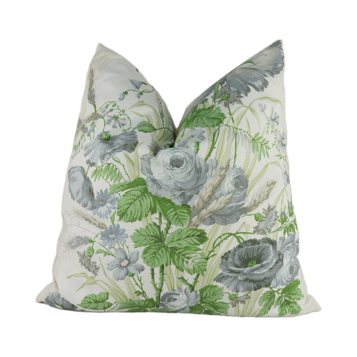 Schumacher - Boughton House - Gris - Vintage Design Floral Chintz Cushion Cover - Handmade Throw Pillow Designer Home Decor.