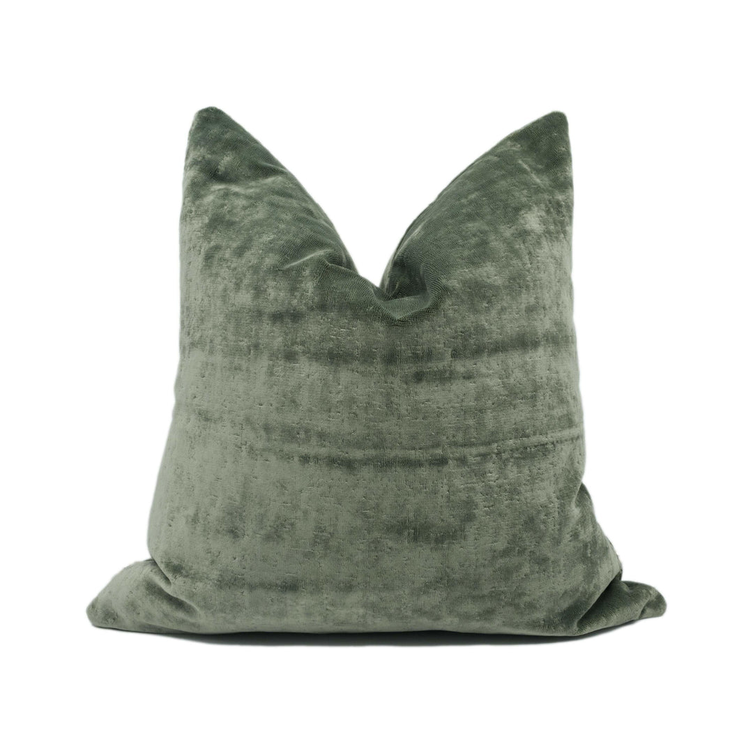 Zoffany - Curzon - Green / Slate - Opulent Plush Velvet Cushion Cover - Handmade Throw Pillow - Designer Home Décor.