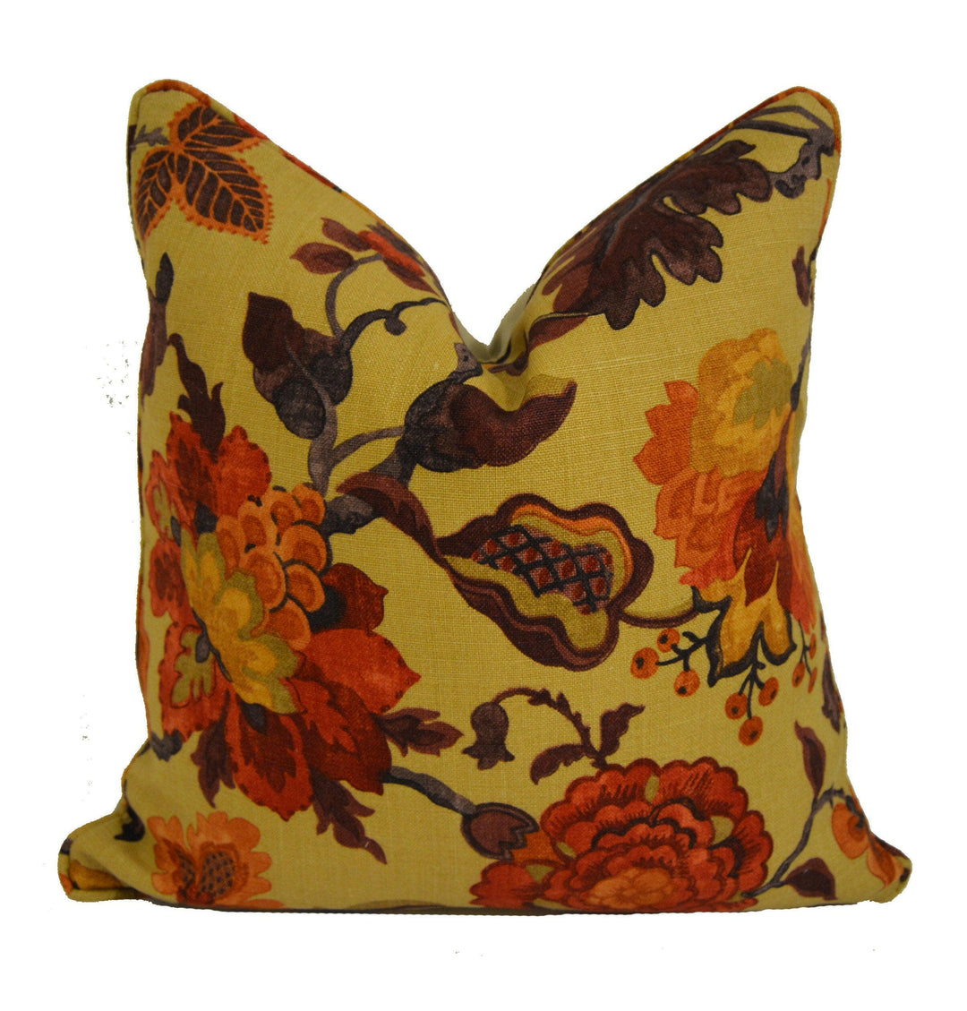 Sanderson - Amanpuri - Old Gold / Aubergine - Cushion Cover Throw Pillow Designer Home Decor.