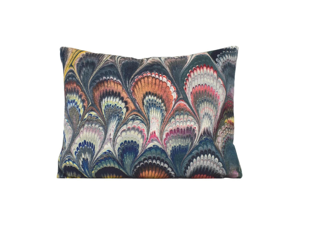 Beata Heuman - Marbleized Velvet - Marvellous Sumptuous Unique Marbled Designer Cushion Cover - Handmade Home Décor - Luxury Throw Pillow.