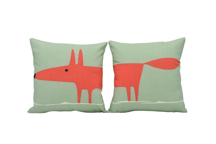 Scion - Mr Fox - Pair of 12" Double-Sided Cushion Covers - 8 Colours Available - Designer Throw Pillow Stunning Scatter Pillow Home Decor.