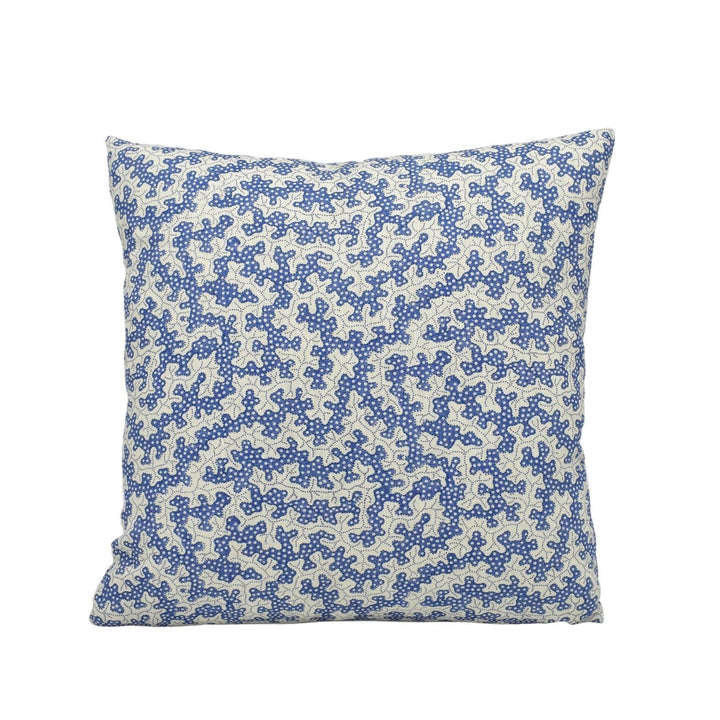 Sanderson - Truffle - Indigo - Interesting Small Scale Dotted Mushroom Designer Cushion Cover - Handmade Throw Pillow - Luxury Home Decor.