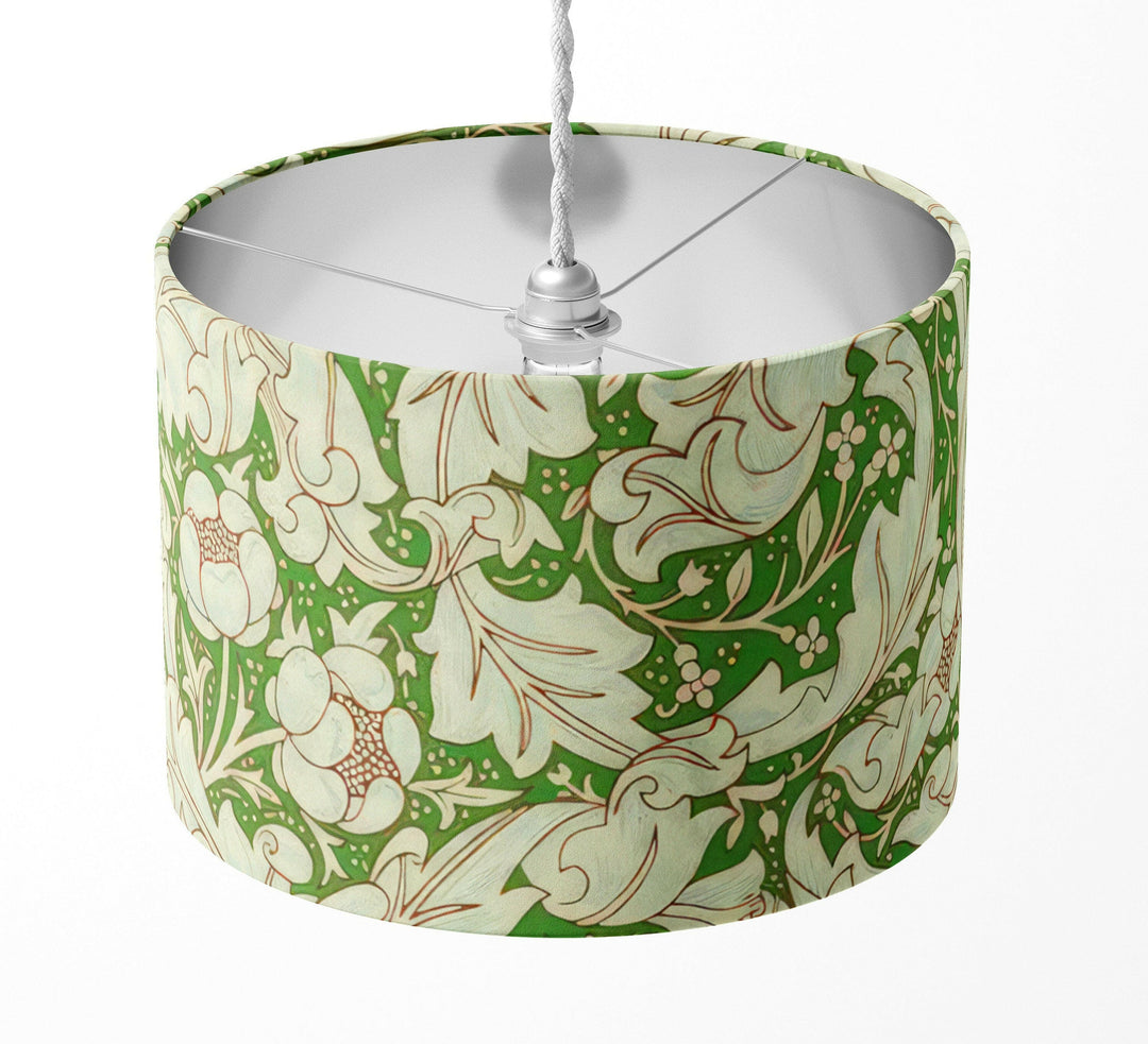 William Morris - Bachelors Button - Leaf Green / Sky - Lampshade Stunning Handmade.