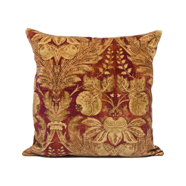 GP & J Baker - Lapura Velvet - Indian Red - Elegant Indienne Inspired Cushion Cover - Handmade Throw Pillow Designer Home Décor.