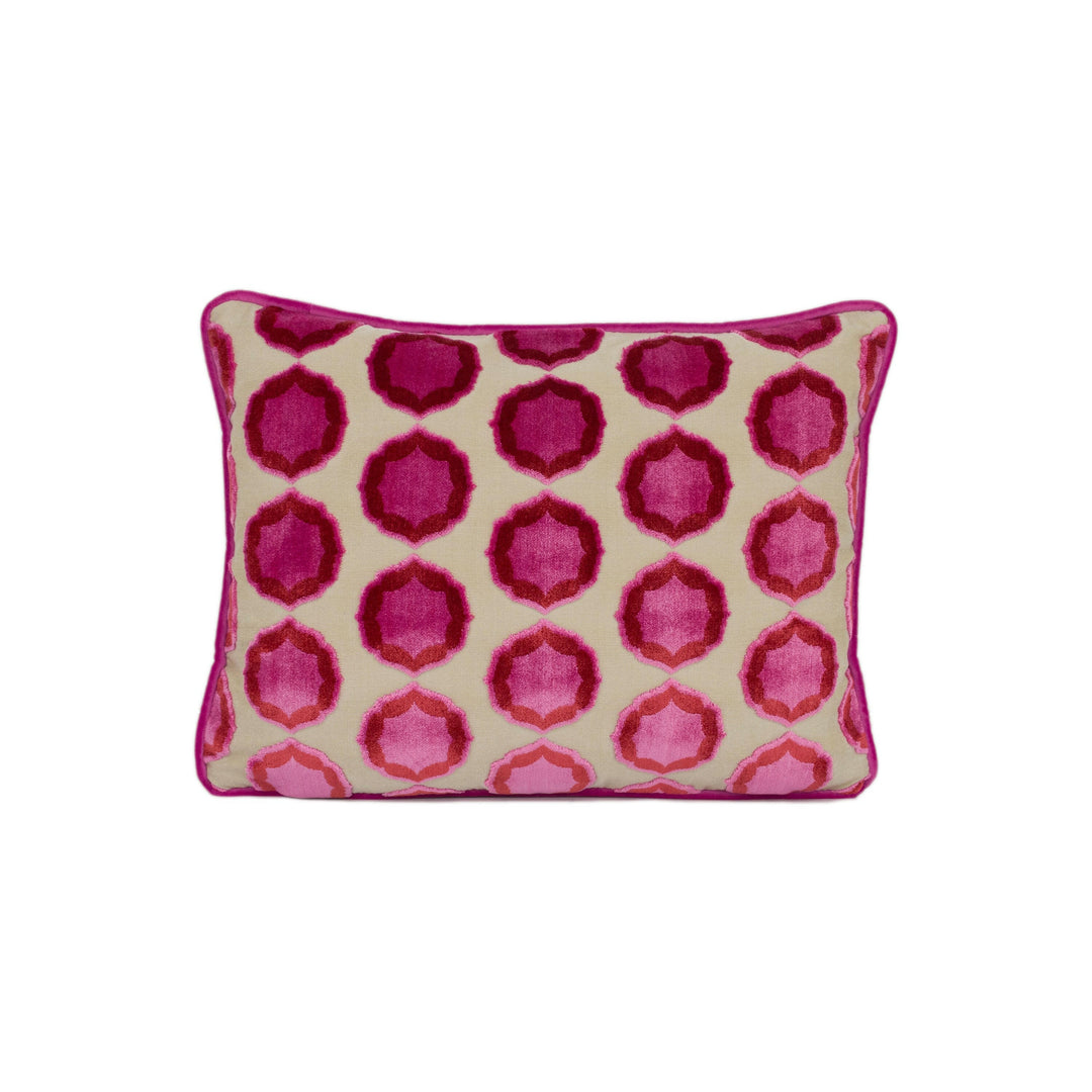 Manuel Canovas - Tiana - Rose / Orange -  Glamorous Designer Cut Velvet Cushion Cover - Handmade Throw Pillow - Designer Home Décor.