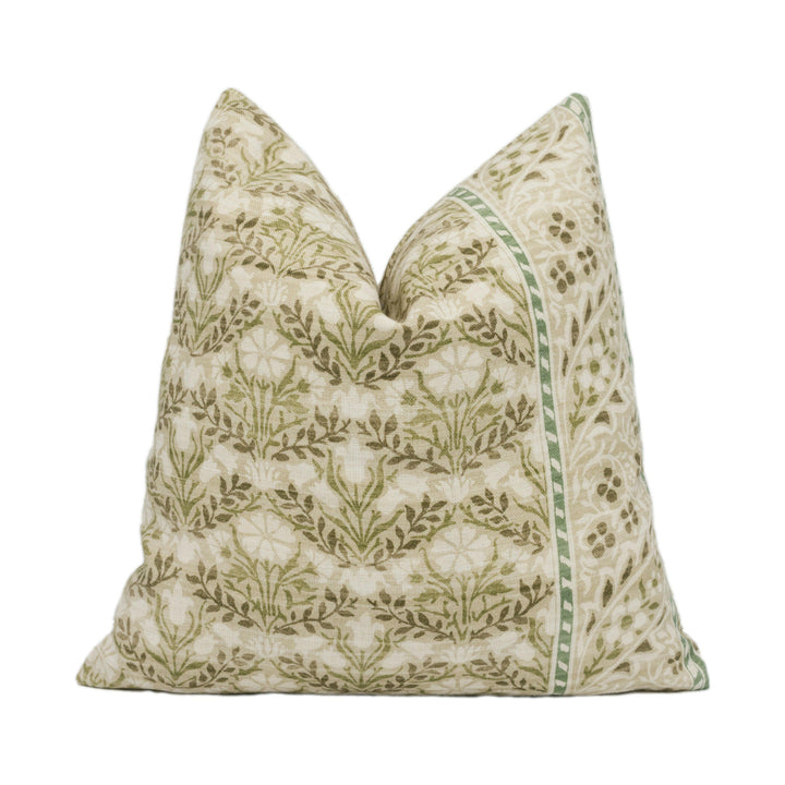 William Morris - Morris Bellflowers - Fennel / Grey - Stunning Classic English Designer Cushion Cover Home Décor Throw Pillow.
