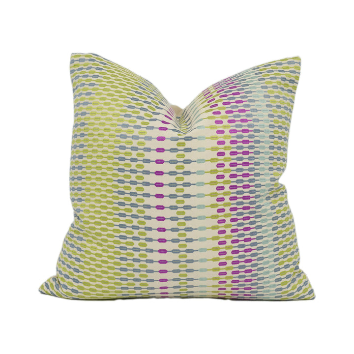 Harlequin - Array - Lime / Magenta / Slate - Unique Woven Effect Cushion Cover Throw Pillow Designer Home Decor.