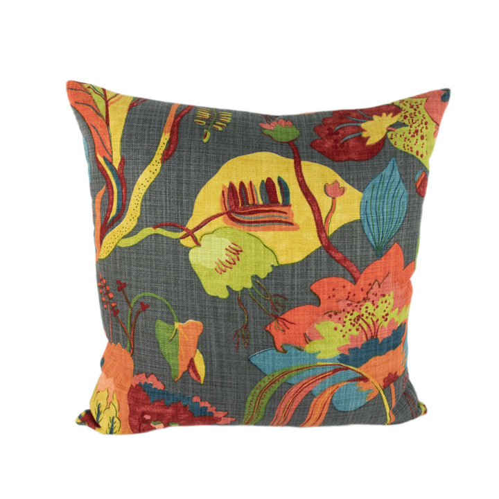 G.P. & J. Baker - California - Spice / Charcoal - Complex Floral Botanical Designer Cushion Cover - Luxury Throw Pillow - Handmade Home.