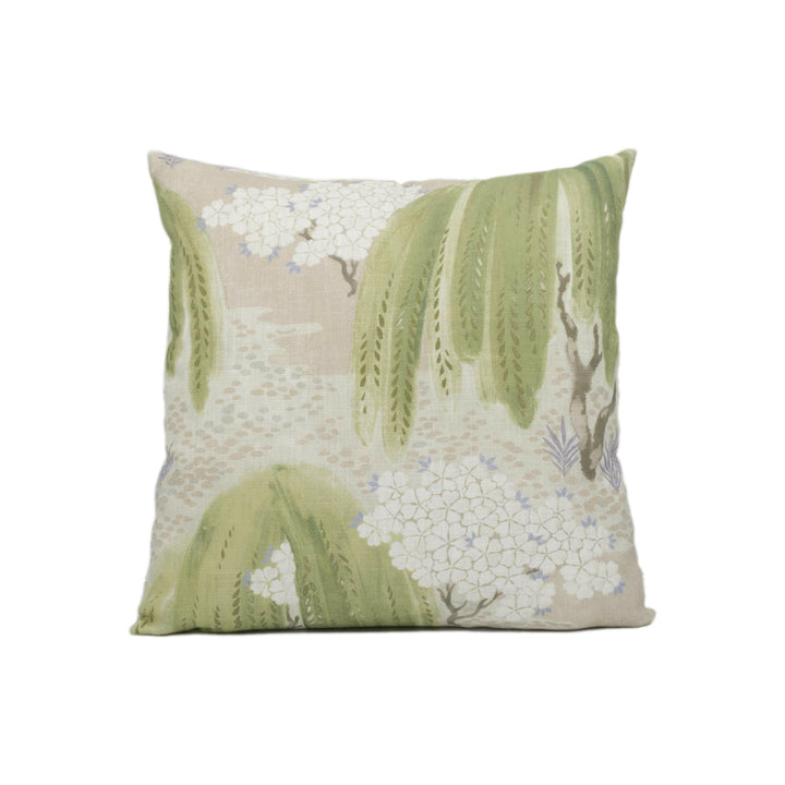 Anna French x Thibaut - Willow Tree - Beige - Symbolic Spiritual Japanese Willow Tree Designer Cushion Cover - Luxury Throw Pillow Handmade.