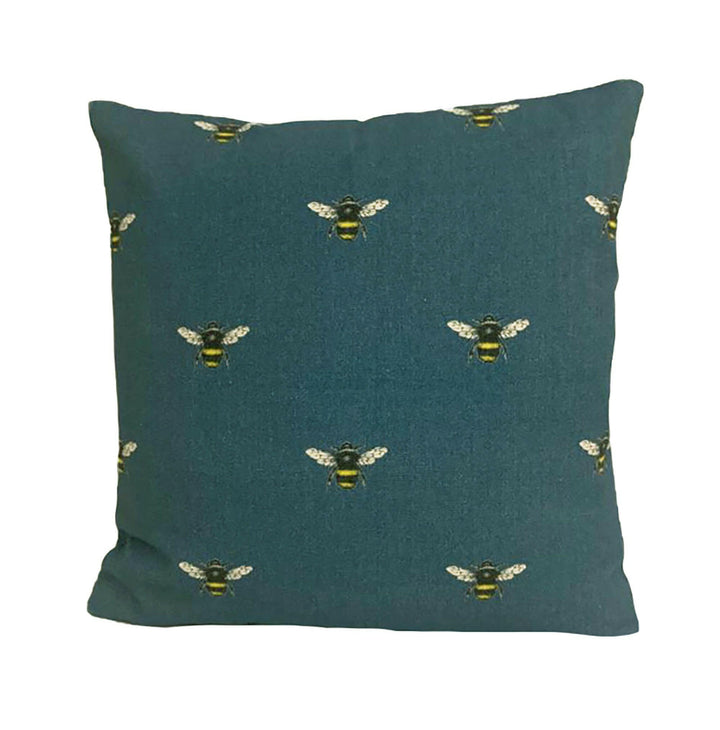 Clarke &amp; Clarke - Abeja - Teal - Cute Bee Cushion Cover Throw Pillow Designer Home Decor.
