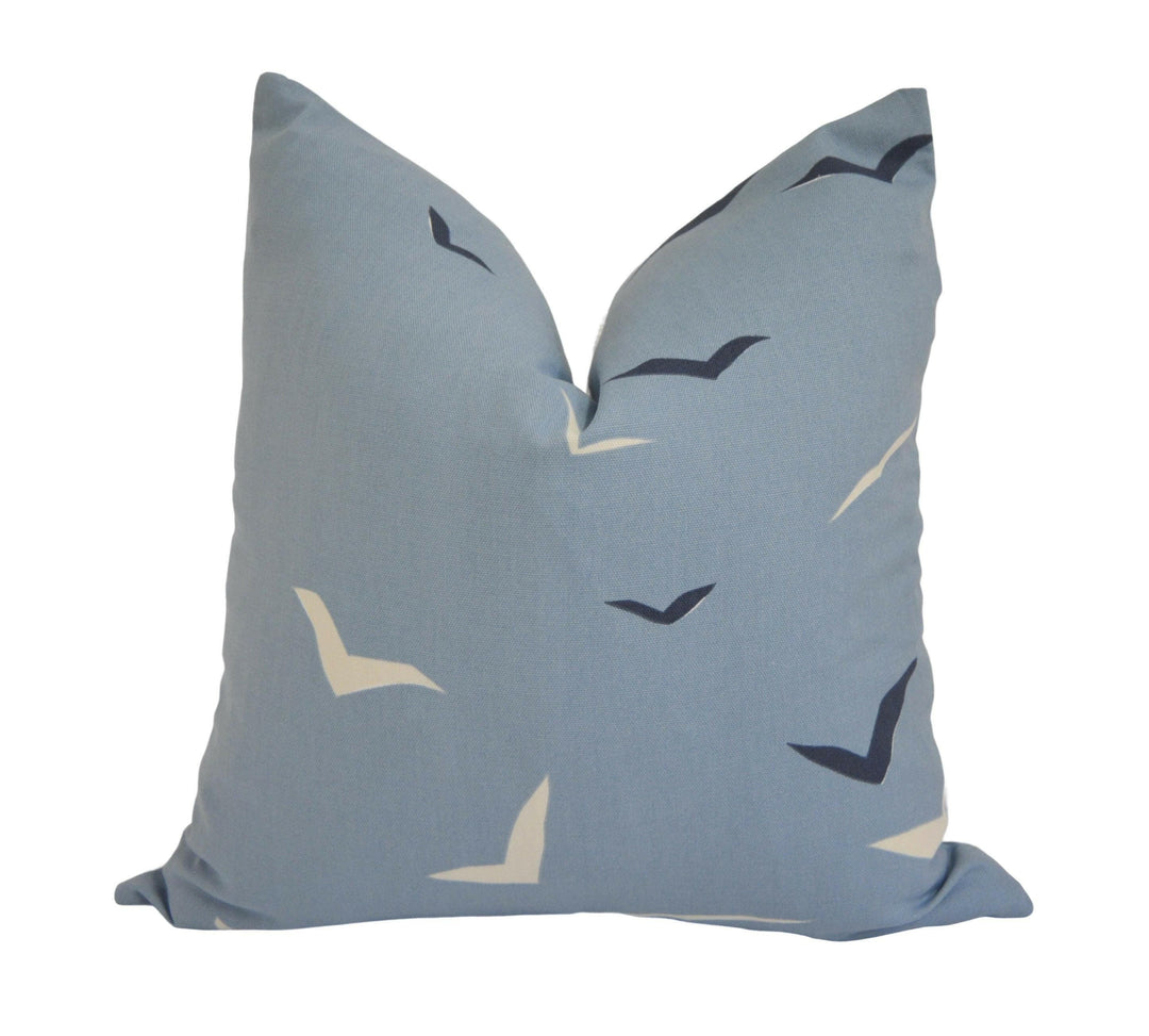 Scion - Flight - Denim / Indigo / Chalk - Retro Birds in Flight Cushion Cover - Handmade Throw Pillow - Designer Home Decor.