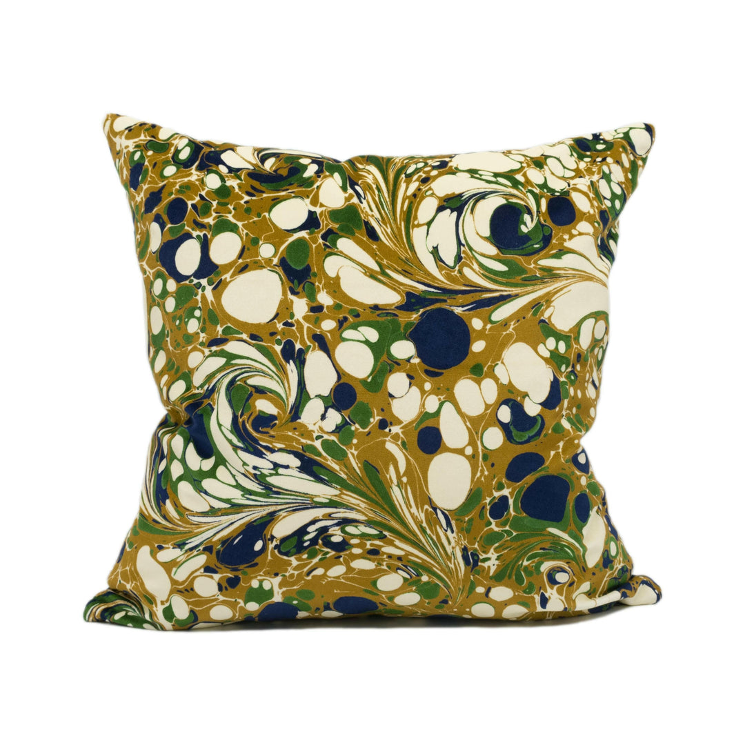 Beata Heuman - Dappled Velvet - Modern Abstract Ink Marble Tie Dye Velvet Cushion Cover - Handmade Throw Pillow - Designer Home Decor.