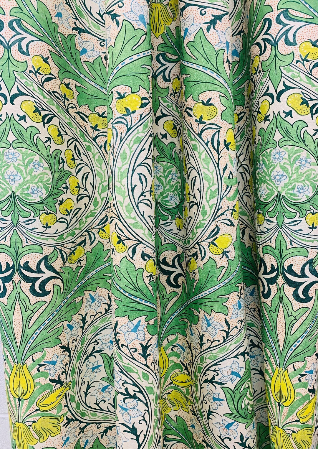 Genuine William Morris - Merton- leaf Green/sky  by Ben Pentreath -  Made to Measure Curtains Designer Home Decor.