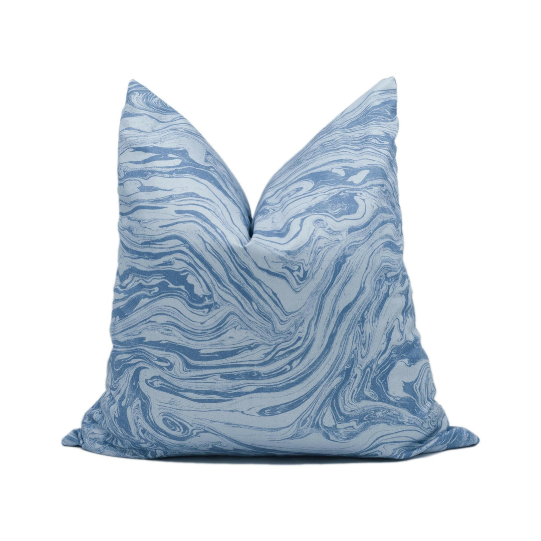 Schumacher - Romeo - Lapis - Chic Modern Marble Inspired Cushion Cover - Handmade Throw Pillow - Designer Home Décor.