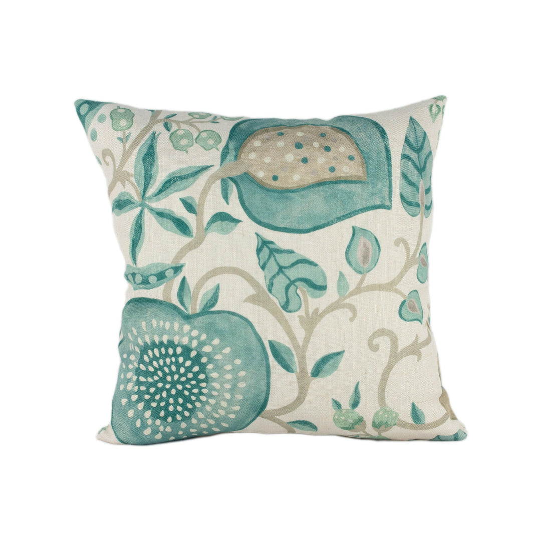 Sanderson - Peas & Pods - Aqua / Natural - Stunning Designer Cushion Cover Home Décor Throw Pillow.