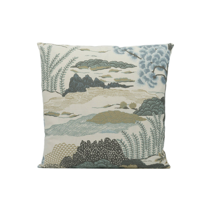 Thibaut - Daintree - Aqua - Exotic Australian Japanese Coastal Inspired Designer Cushion Cover - Luxury Throw Pillow - Handmade Home Decor.