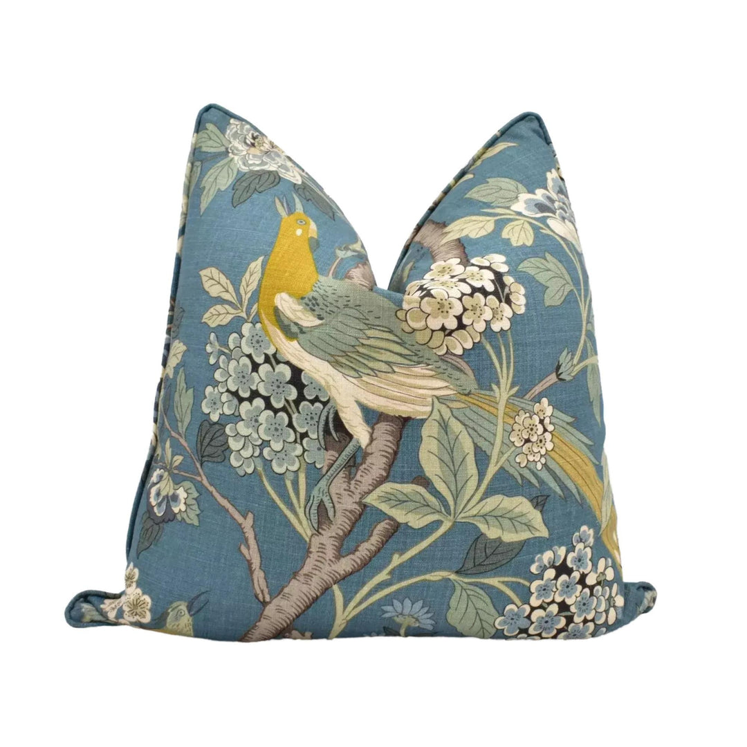 GP &amp; J Baker – Hydrangea Bird Teal – Heritage Botanical Statement