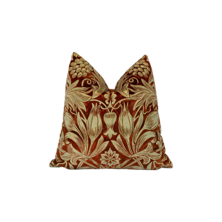 William Morris - Sunflower Velvet - Saffron / Vellum - Cushion Cover Throw Pillow Designer Home Decor.