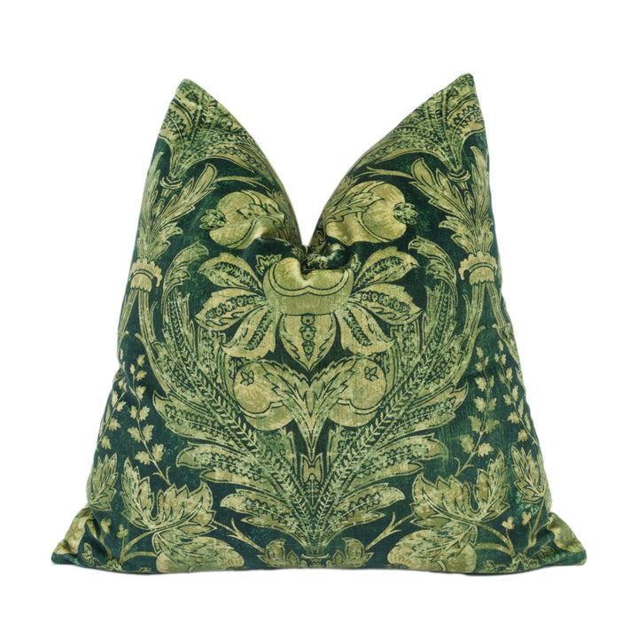 GP &amp; J Baker - Lapura Velvet - Emerald - Elegant Indienne Inspired Cushion Cover - Handmade Throw Pillow Designer Home Décor
