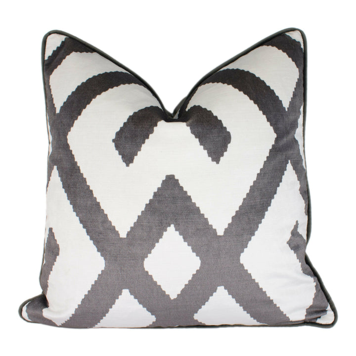 Andrew Martin - Fitzroy - Grey - Piped Stunning Cushion Cover/Pillow Throw.