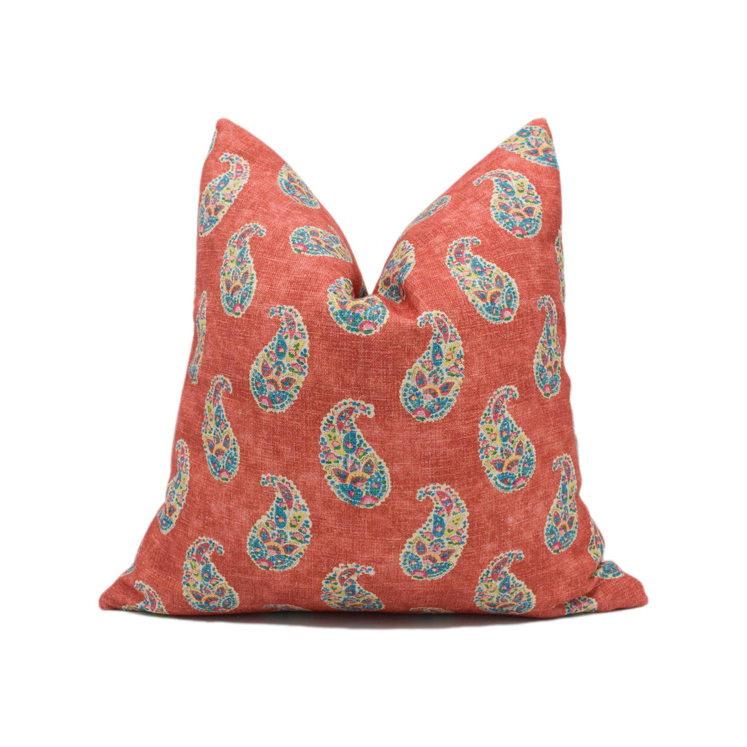 GP &amp; J Baker - Patola Paisley - Red - Charming Small Scale Paisley Cushion Cover - Handmade Throw Pillow - Designer Home Décor