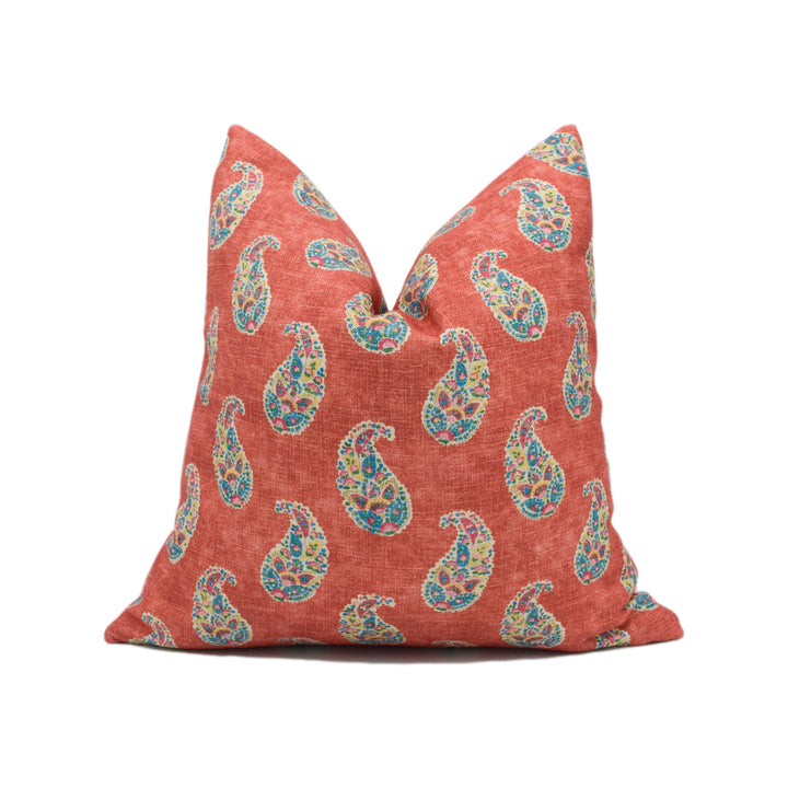 GP &amp; J Baker - Patola Paisley - Red - Charming Small Scale Paisley Cushion Cover - Handmade Throw Pillow - Designer Home Décor
