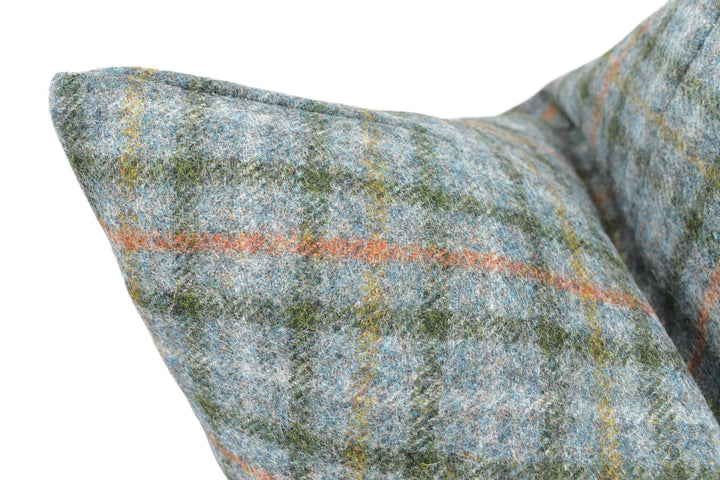Abraham Moon - Balmoral - Eau De Nil -  100% Wool Cushion Cover - Designer Plaid Pillow Cover - Handmade Custom Abraham Moon Pillow.