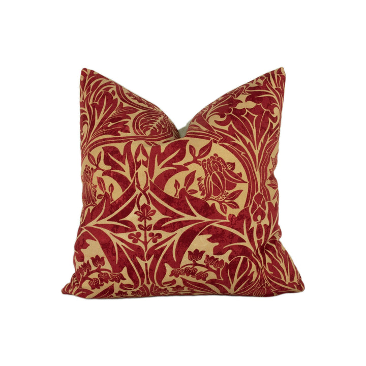 William Morris - Bluebell - Claret / Gold - Classic English Designer Cushion Cover Stunning Designer Throw Pillow Home Decor.